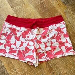 Athleta Floral Pink and White Women's Swim Shorts